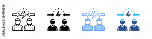 Conflict Of Interest Multi Style Icon Set Vector 
