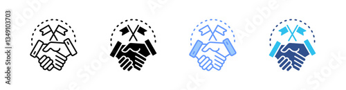 Alliance Multi Style Icon Set Vector 