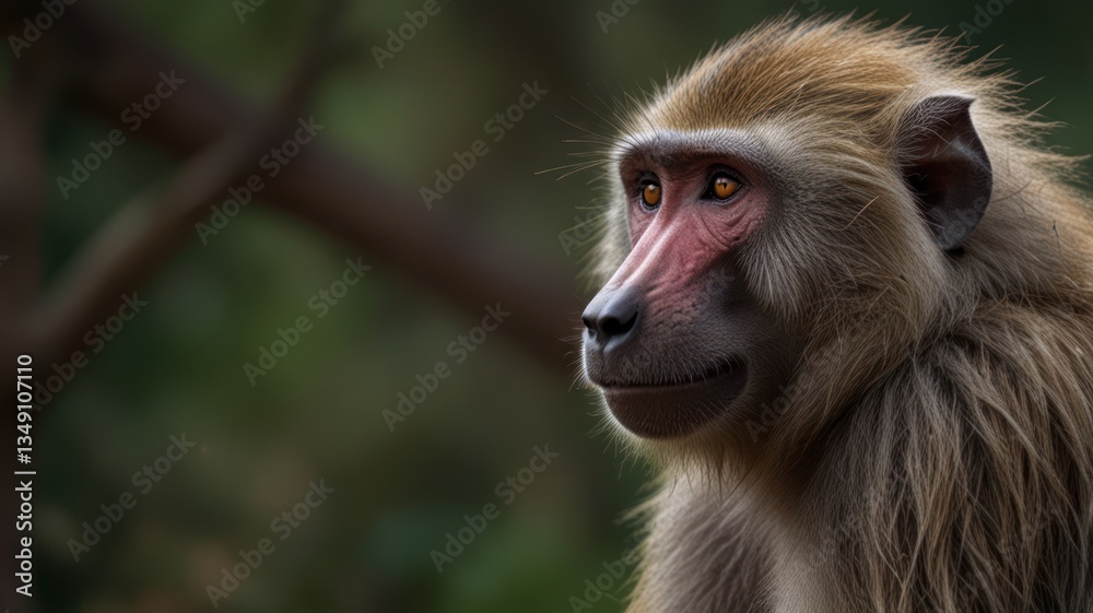 Obraz premium Close-up of a baboon, profile view (1)