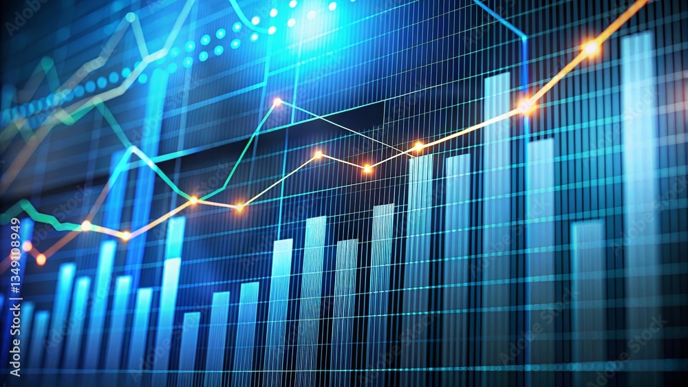 Close-Up Graph Data Analysis Chart Business Growth Financial Report Close-Up Graph Data Analysis Chart Business Growth Financial Report
