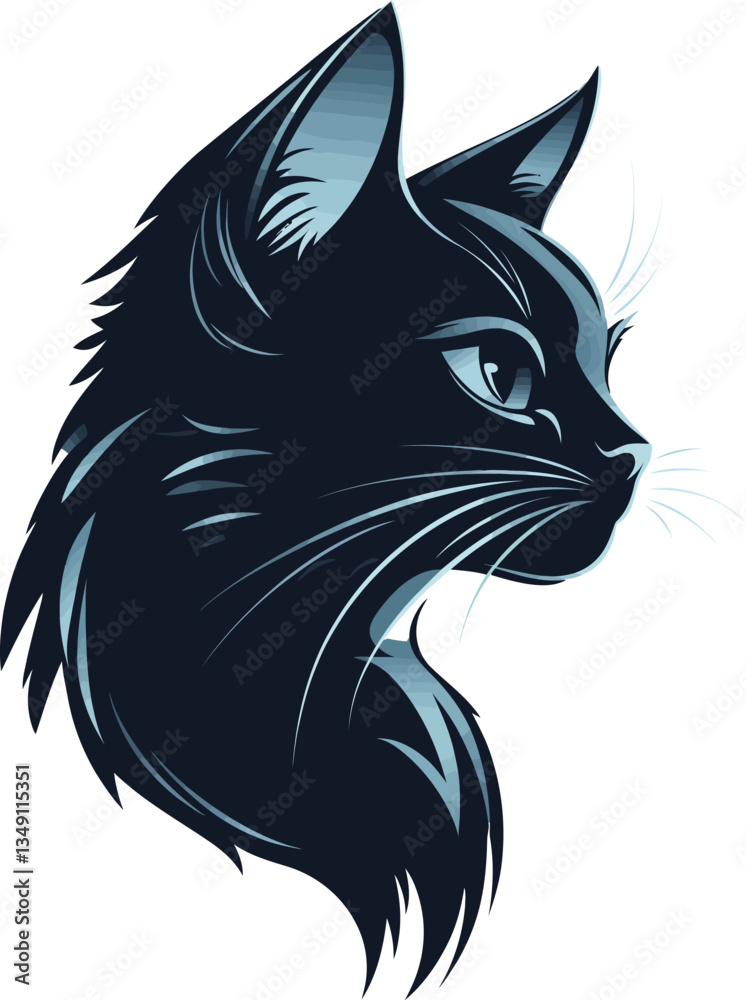 Fototapeta premium Stylish Black Cat Vector Illustration