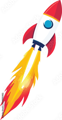 Rocket Blast Off Illustration – Futuristic Space Launch Art