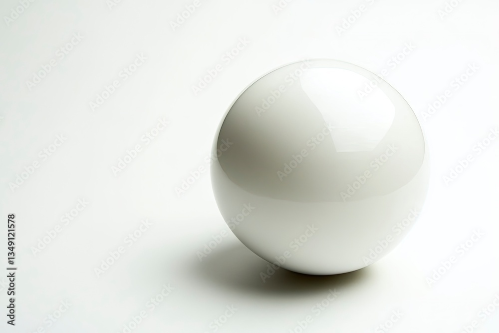 Isolated White Sphere Shiny Ball on a White Background Simple Design Isolated White Sphere Shiny Ball on a White Background Simple Design