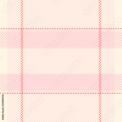 School fabric seamless tartan, infant vector check textile. Premium background plaid pattern texture in misty rose and old lace colors.