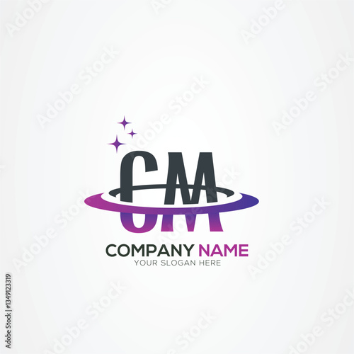 Modern Letter CM MC Planet space logo design With Creative Vector Elements