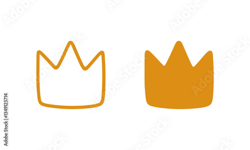 Icon of a crown in outline and filled styles
