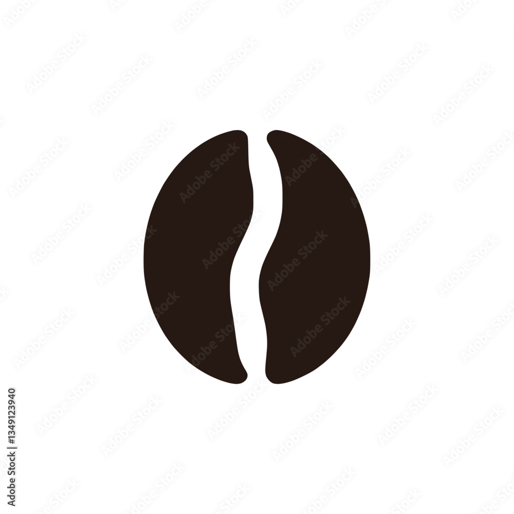 Silhouette icon of a coffee bean Silhouette icon of a coffee bean