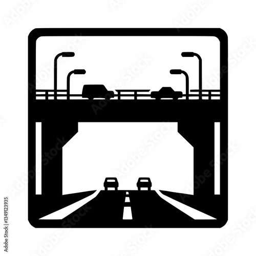 Silhouette icon of an overpass