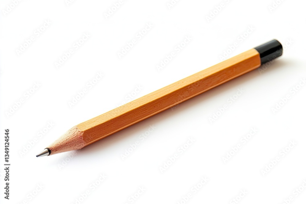 Pencil on White Background Still Life for Writing and Drawing Pencil on White Background Still Life for Writing and Drawing