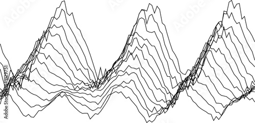 Abstract mountainous waveform pattern for modern design and decoration.
