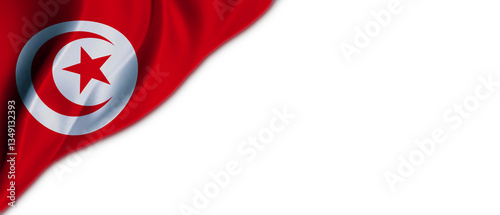 White background with Tunisia flag on the top left