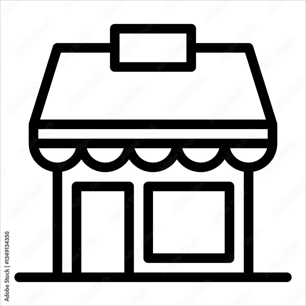 store line icon vector illustration isolated on white background store line icon vector illustration isolated on white background
