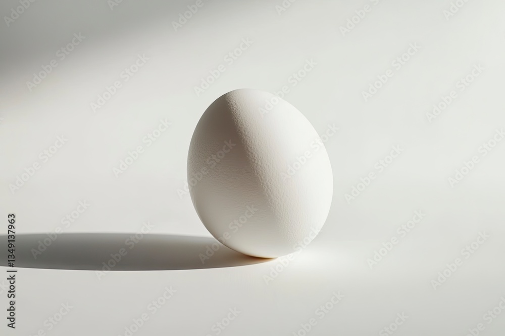 Isolated White Egg with a Simple Backdrop and Shadow Still Life Isolated White Egg with a Simple Backdrop and Shadow Still Life