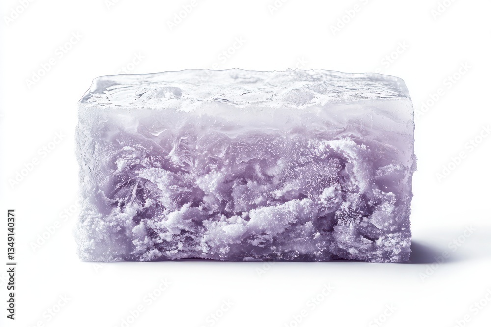 Minimalist Ice Cube on White Background Abstract Still Life Macro Texture Square Composition Food Fresh Minimalist Ice Cube on White Background Abstract Still Life Macro Texture Square Composition Food Fresh