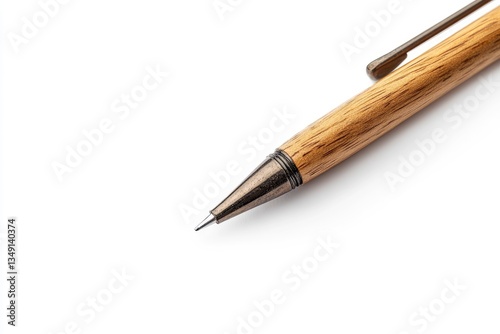 Wallpaper Mural Wooden Ballpoint Pen Close Up on White Background for Writing Torontodigital.ca