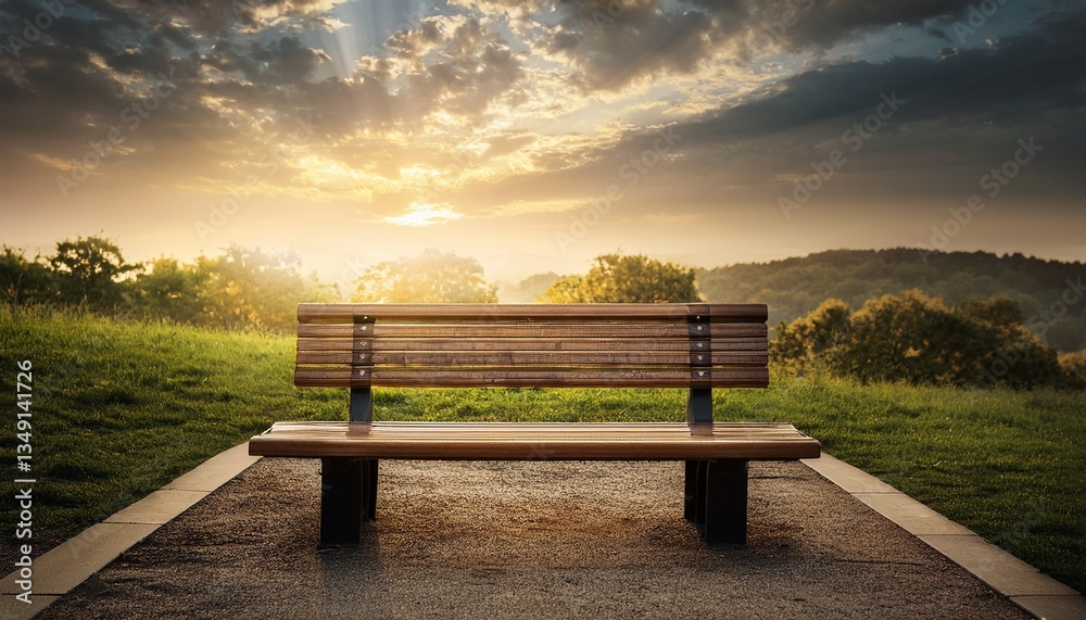 Fototapeta premium bench at sunset