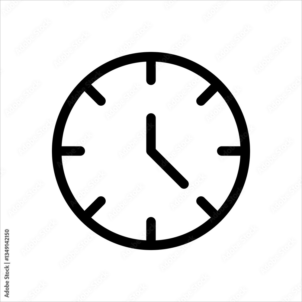 clock line icon vector illustration isolated on white background clock line icon vector illustration isolated on white background