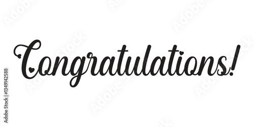 Congratulations calligraphy. Congratulation vector banner design for graduation party. Vector illustration. 