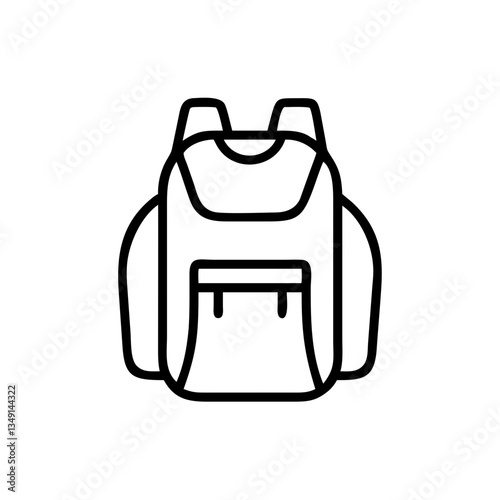 backpack outline icon, isolated vector illustration. Useful for hiking and school.