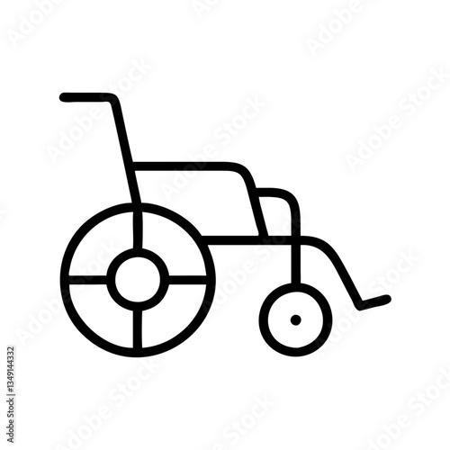Wheelchair outline icon, isolated vector illustration