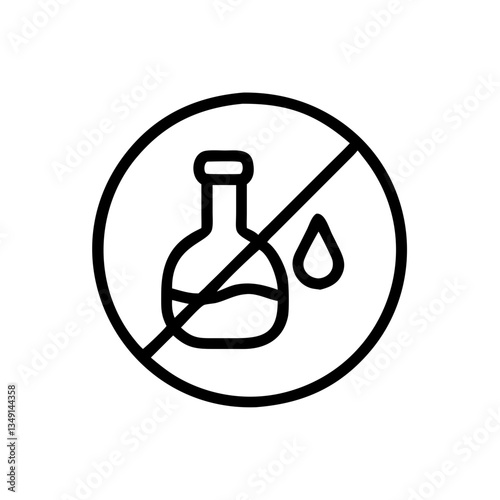 No harmful chemicals symbol outline icon, isolated vector illustration