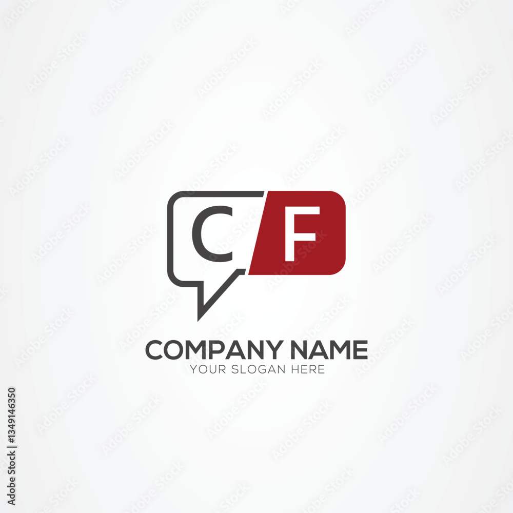 Fototapeta premium Letter CF FC Creative tech logo, chat design, communication, robot logo design Vector