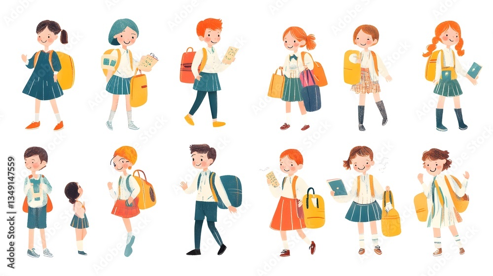 Diverse Group of Schoolchildren in Classroom, Back to School Concept, Teacher's Hand Pointing, Education and Learning Themes Diverse Group of Schoolchildren in Classroom, Back to School Concept, Teacher's Hand Pointing, Education and Learning Themes