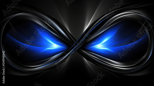 Abstract Infinity Symbol with Glowing Blue Eyes