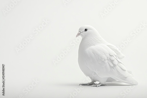 Wallpaper Mural Elegant White Dove Standing Isolated on Neutral Background Studio Shot Torontodigital.ca