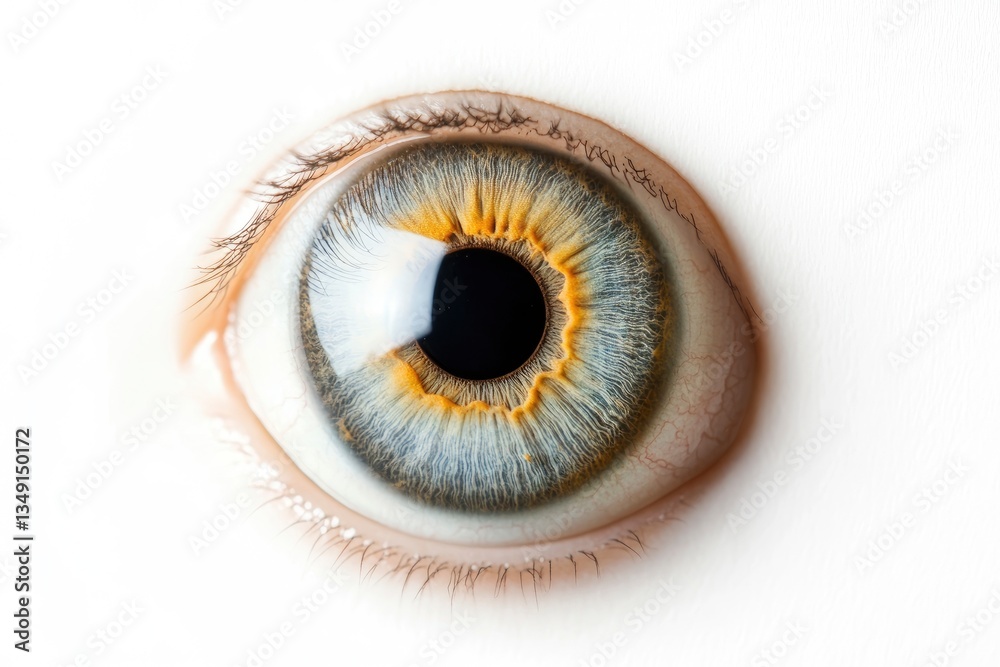 Close Up of Human Eye with Bright Pattern and Distinct Features Close Up of Human Eye with Bright Pattern and Distinct Features