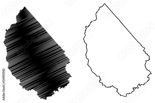 Madison County, Commonwealth of Virginia (U.S. county, United States of America, USA, U.S., US) map vector illustration, scribble sketch Madison map
