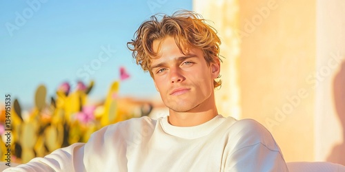 A handsome young man exudes...