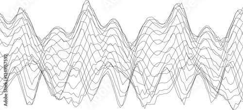 Abstract linear wave pattern for modern design concepts and audio visualization.