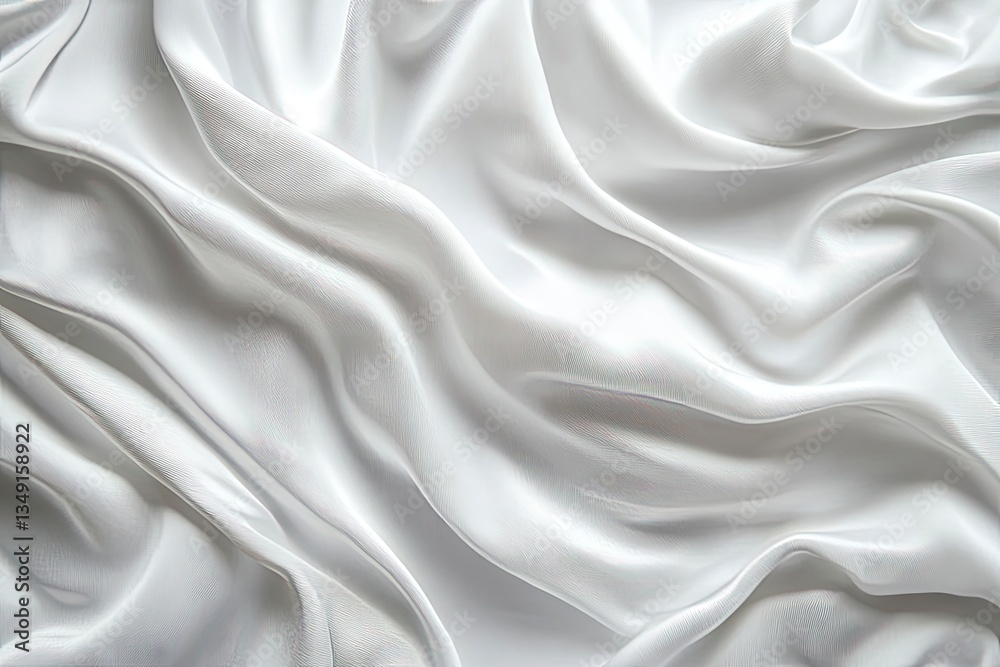 White Silk Fabric Flowing with Soft Drapes and Elegant Shadows White Silk Fabric Flowing with Soft Drapes and Elegant Shadows