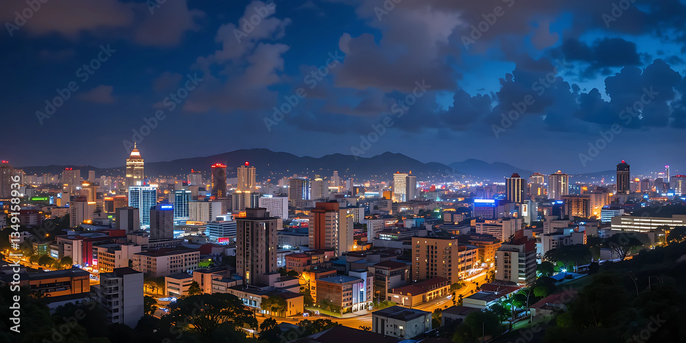 San Pedro Sula’s Glowing Cityscape: The glowing cityscape of San Pedro Sula at night, with its modern skyline, bustling streets, and vibrant energy highlighting Honduras’ largest city. San Pedro Sula’s Glowing Cityscape: The glowing cityscape of San Pedro Sula at night, with its modern skyline, bustling streets, and vibrant energy highlighting Honduras’ largest city.