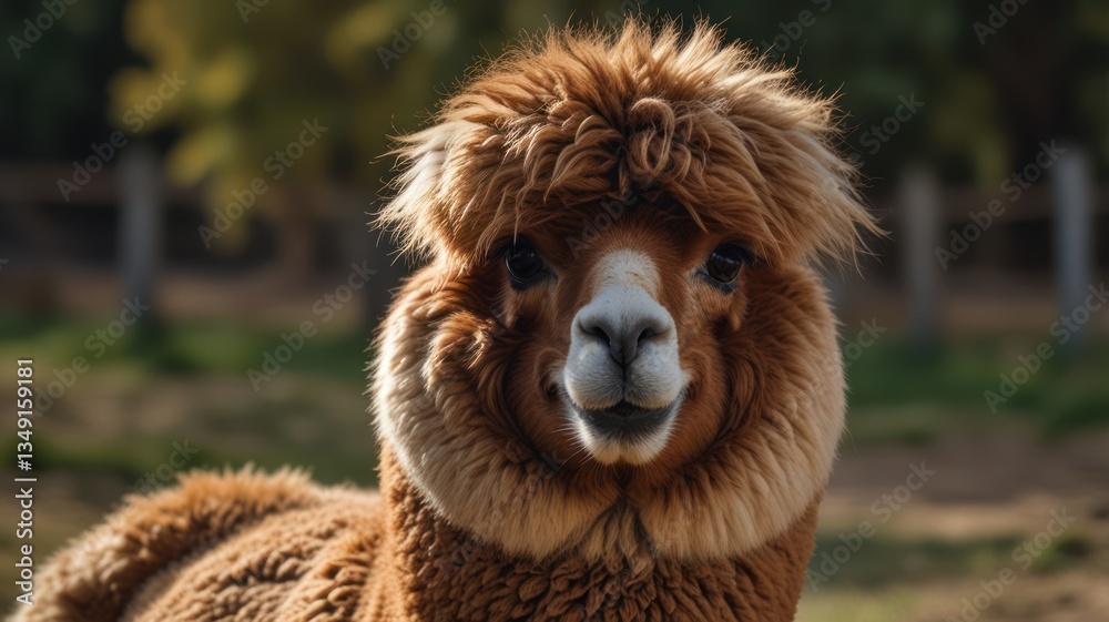Fluffy alpaca portrait Fluffy alpaca portrait
