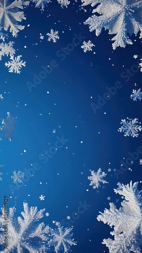 Obraz na płótnie Blue Winter Background with Snowflakes. w salonie