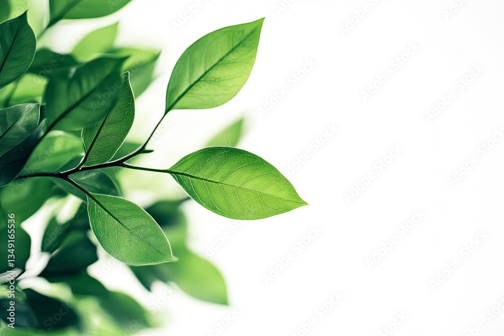 Fresh Green Leaves Close-up with Copy Space for Natural Beauty Concepts Fresh Green Leaves Close-up with Copy Space for Natural Beauty Concepts