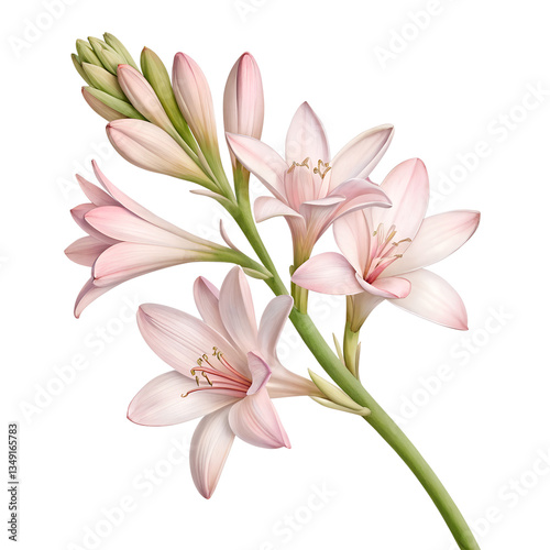 Polianthes flower tuberose isolated on white background
