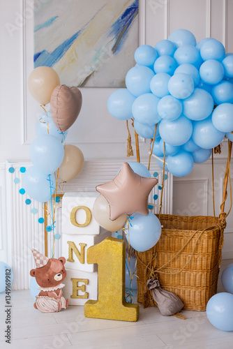 One Birthday Party  with ballons