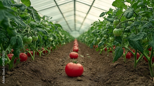 Wallpaper Mural Greenhouse Tomatoes Growing Organic Food Torontodigital.ca