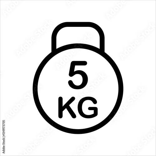 kettle bell line icon vector illustration isolated on white background