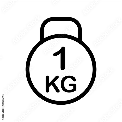 kettle bell line icon vector illustration isolated on white background