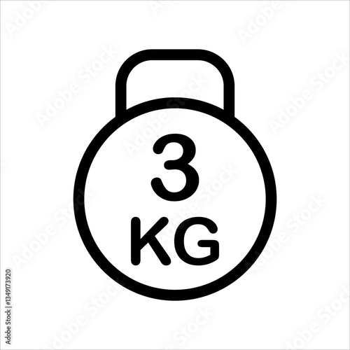 kettle bell line icon vector illustration isolated on white background