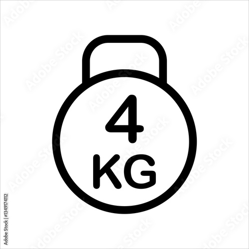 kettle bell line icon vector illustration isolated on white background