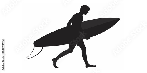 A surfer confidently walking along the shore, carrying a surfboard under the sun, embracing adventure, passion, and the thrill of riding the waves.