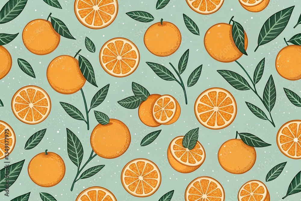 vector seamless pattern with oranges vector seamless pattern with oranges