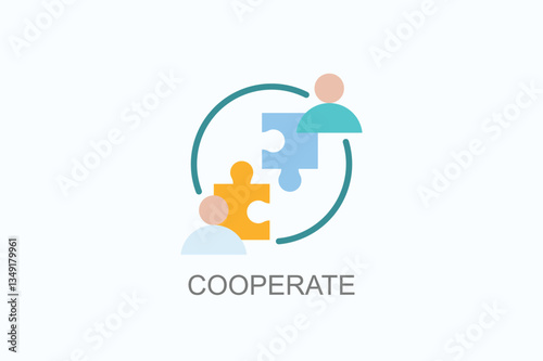 Cooperate Icon Or Logo Isolated Vector Illustration