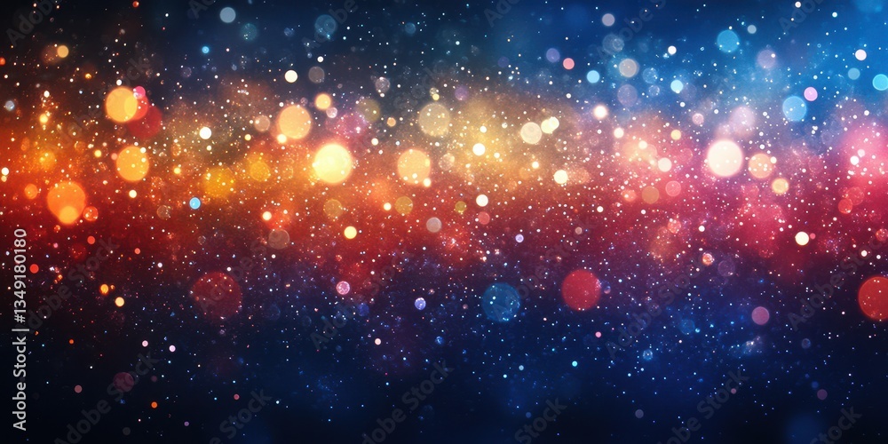 Obraz premium Colorful bokeh lights create a dreamy atmosphere in a night sky display