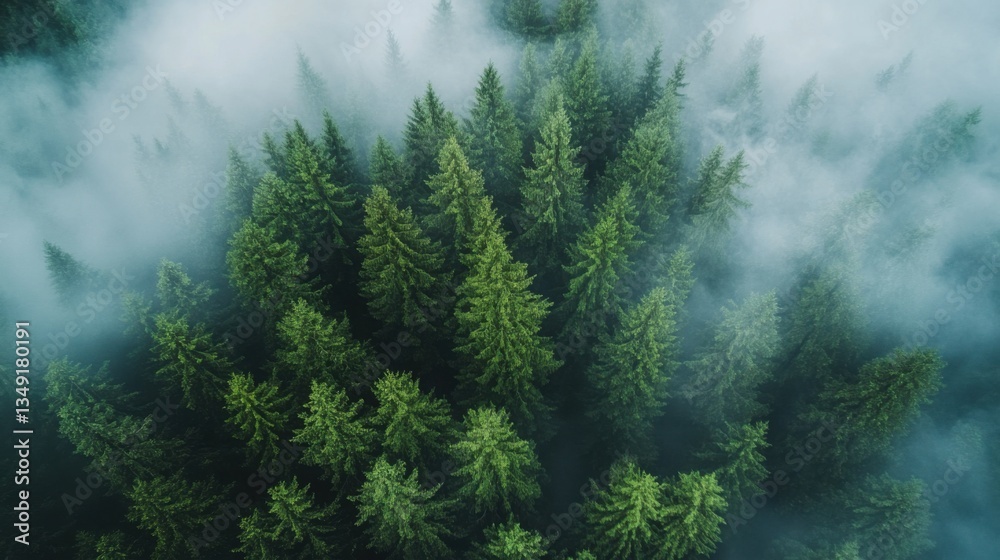 Emerald Canopy: An aerial view captures the majestic beauty of a dense evergreen forest shrouded in a mystical fog, painting a picture of tranquility and the raw beauty of the earth. Emerald Canopy: An aerial view captures the majestic beauty of a dense evergreen forest shrouded in a mystical fog, painting a picture of tranquility and the raw beauty of the earth.